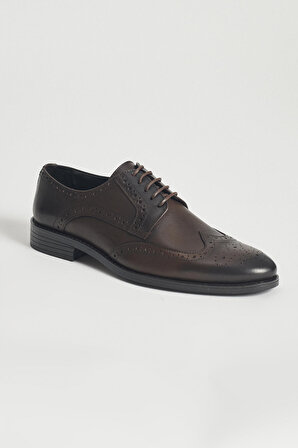 Erkek Kahverengi %100 Hakiki Deri Klasik Ayakkabı