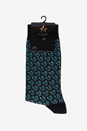 Erkek Siyah-antrasit Desenli Soket Çorap