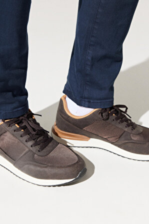 Erkek Kahverengi Günlük Sneaker Ayakkabı