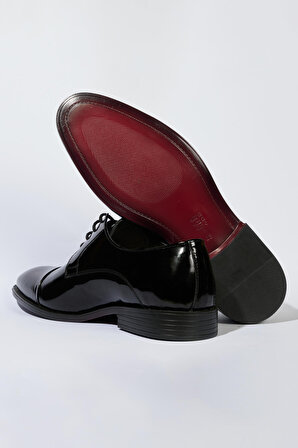 Erkek Lacivert %100 Deri Klasik Rugan Ayakkabı