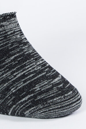 Erkek Siyah-Gri Desenli Tekli Babet Çorap
