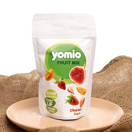 Yomio Drops Fruit Mix Freeze Dry Meyve Dilimleri İncir-Kayısı-Çilek