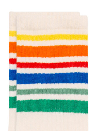 Çizgili Beyaz Soket Çorap 1911290-34523