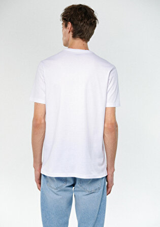 Mavi Baskılı Beyaz Tişört 0610632-620