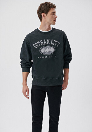 Gotham City Baskılı Antrasit Sweatshirt 0611672-80022