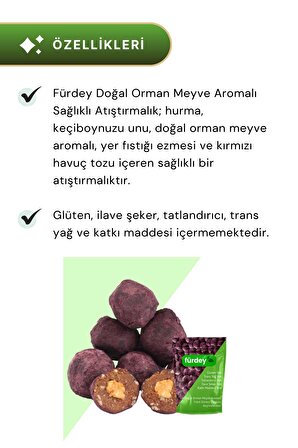 Fürdey Doğal Orman Meyve Aromalı Sağlıklı Atıştırmalıklar 90 g - 2 Adet