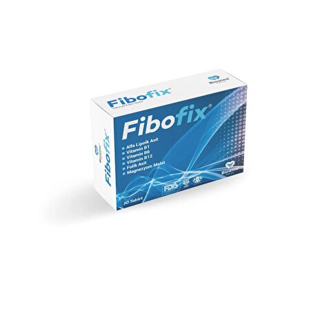 Fibofix Alfa Lipoik Asit, Vitamin B1, Magnezyum, Vitamin B6, Vitamin B12 ve Folik Asit İçeren 30 Tablet Takviye Edici Gıda