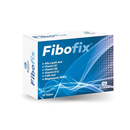 Fibofix Alfa Lipoik Asit, Vitamin B1, Magnezyum, Vitamin B6, Vitamin B12 ve Folik Asit İçeren 30 Tablet Takviye Edici Gıda