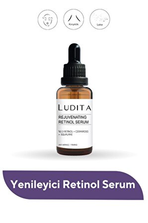 Ludita Kırışıklık Karşıtı ve Yenileyici Retinol (A Vit) Serum (0.3% Retinol + Ceramide + Squalane)