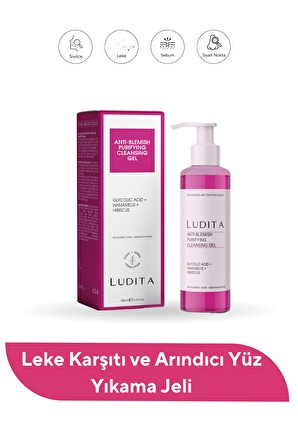 Ludita Lekeli Ciltler için Arındıcı Yüz Yıkama Jeli (Hibiscus Özlü)