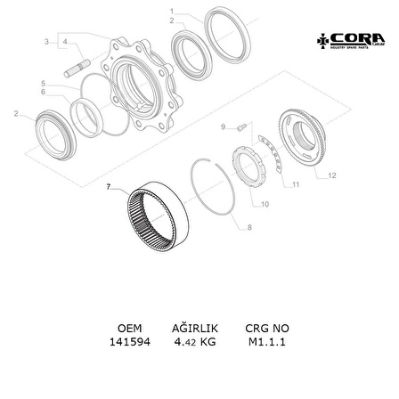 coragearCarraro Diferansiyel Çember Dişlisi Oem/141594