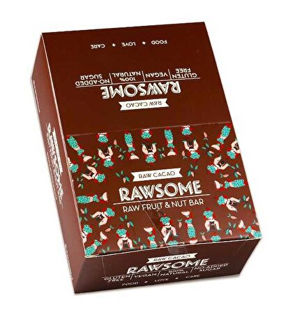 Rawsome Kakaolu Kuruyemiş ve Meyve Bar 40 Gr. 16 Adet (1 Kutu)