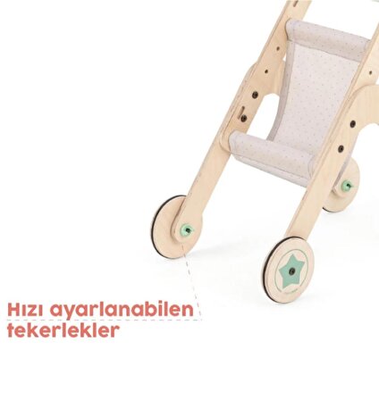 Mamatoyz Trio Stroller İlk Adım Yürüteç ve Oyuncak Bebek Arabası
