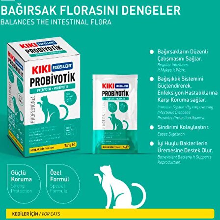 KIKI Excellent Kedi İçin Probiyotik Toz 1 Gr
