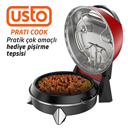 USTO 2855 Prati Cook Çok Amaçlı Pişirici Kırmızı