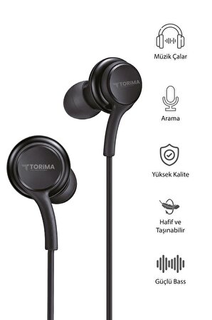 Torima S10 Siyah 3,5 mm Kulak İçi Kablolu Kulaklık
