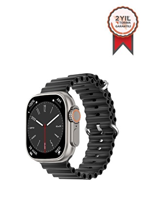 Dtno1 DT8+ Ultra Plus 49Mm 2.0 Inç NFC Özellikli BT Çağrı Destekli Akıllı Saat Siyah