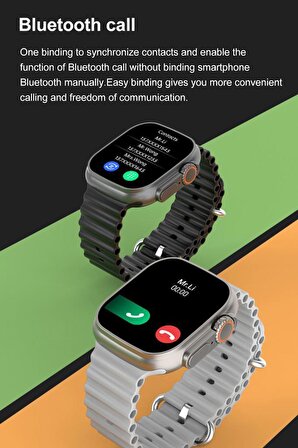 Dtno1 DT8+ Ultra Plus 49Mm 2.0 Inç NFC Özellikli BT Çağrı Destekli Akıllı Saat Siyah