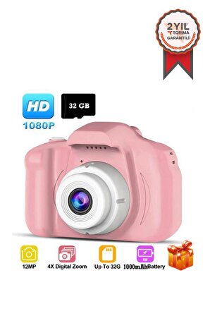 Torima Pembe Renk Mini 1080p Hd Çocuk Kamera Dijital Fotoğraf Makinesi 2.0 Inç Ekran