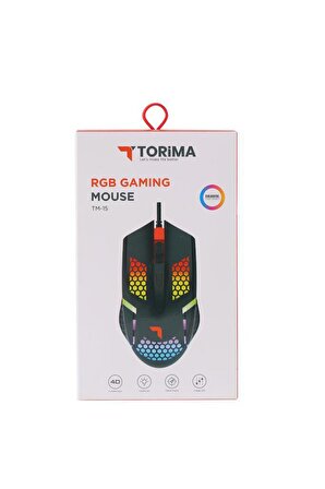 Torima TM-15 USB RGB Aydınlatmalı Gaming Oyuncu Mouse Siyah