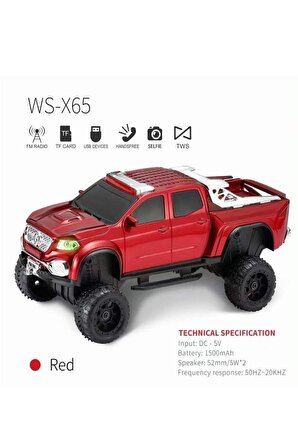 Torima WS-X65 Kırmızı Yeni Araba Şekilli Kablosuz Bluetooth Hoparlör