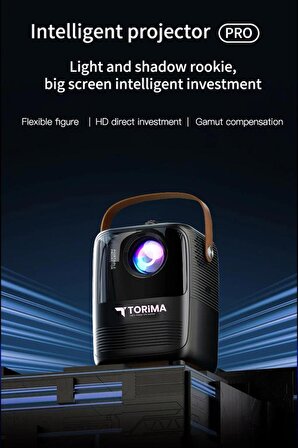 Torima  Siyah T11 Projeksiyon Ev Sineması Bluetooth Wifi Akıllı Android Tv 1080p Hoparlör Smart 4k Youtube Türkçe