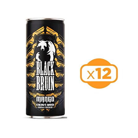 Black Bruin Mango Aromalı Enerji İçececeği 250ml x 12'li