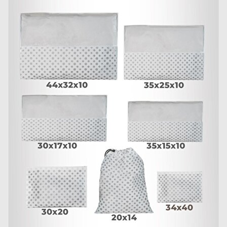 Cuty Home Ev Tekstil Düğme Desen Beyaz Valiz Organizer -7 Li Set