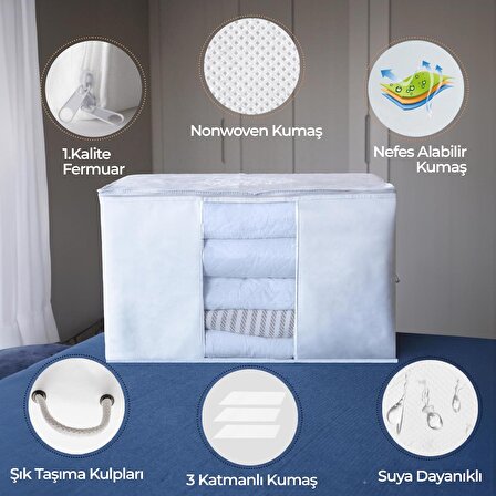 CutyHome Ok Home Ev Tekstil Pencereli Beyaz Hurç-3'lü Set