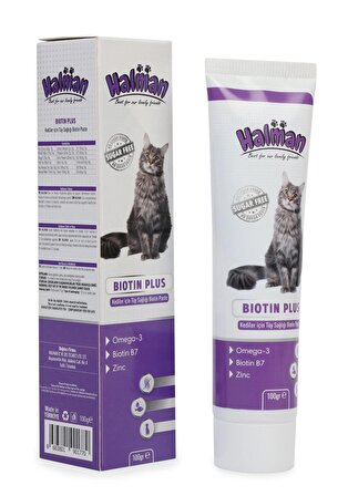 Halman Biotin Plus Kediler İçin Tüy Sağlığı Macunu 100 GR