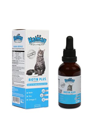 Halman Biotin Plus Kediler İçin Tüy Sağlığı Multivitamin Damlası 50 ML