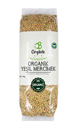 Orgibite Organik Yeşil Mercimek 1 Kg Paket