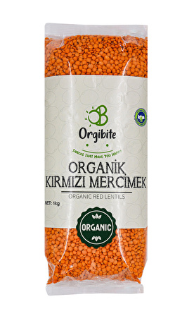 Orgibite Organik Kırmızı Mercimek 1 Kg Paket