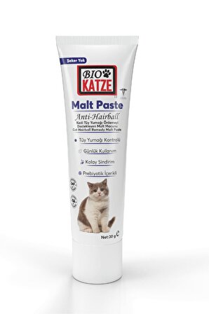 Biokatze Malt Paste Kedi Tüy Yumağı Önlemeyi Destekleyen Malt Macunu 30GR