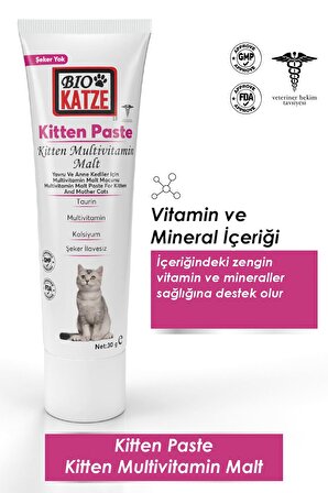 Biokatze  Kitten Paste Yavru ve Anne Kediler Için Multivitamin Malt Macunu 30 gr