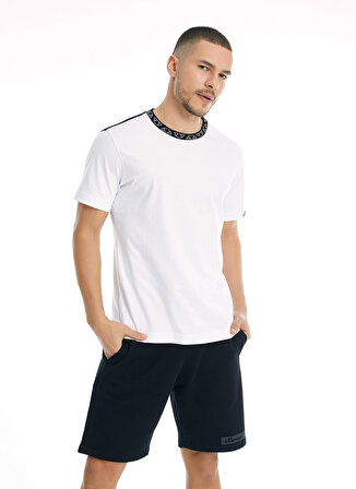 Ellesse Beyaz Erkek Bisiklet Yaka T-Shirt EM018-WT