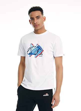 Ellesse Beyaz Erkek Bisiklet Yaka T-Shirt EM023-WT