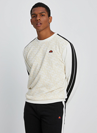 Ellesse Ekru Erkek Bisiklet Yaka Sweatshirt EM103-ECR