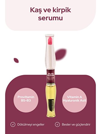 Belle Femme Kaş Kirpik Serum & Bakım Yağı Hyaluronik Asit,Provitamin B5, B3, Vitamin A
