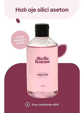 Belle Femme Koyu Renkli Ojeler için Besleyici Sprey Aseton 300 ml