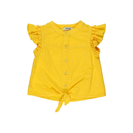Kız ÇocukBeli Bağlamalı Gömlek Sarı