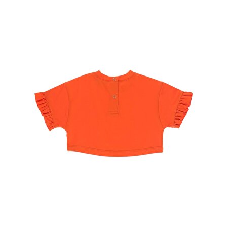 Panço Kız Çocuk Crop T-Shirt Oranj