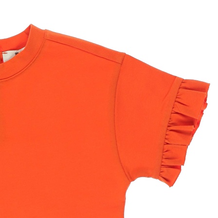 Panço Kız Çocuk Crop T-Shirt Oranj