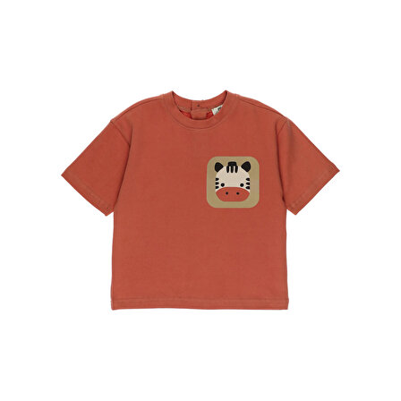Erkek ÇocukBaskı Detaylı T-Shirt Oranj