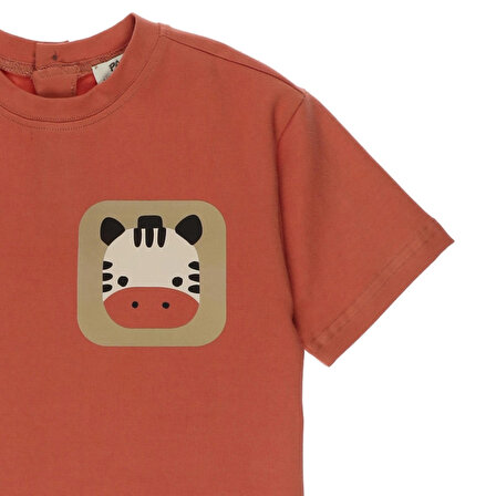 Erkek ÇocukBaskı Detaylı T-Shirt Oranj