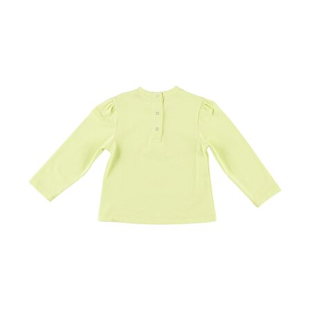 Panço Kız Çocuk Baskılı Uzun Kollu T-Shirt Yeşil