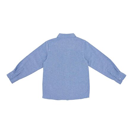 Panço Erkek Çocuk Oxford Gömlek Mavi