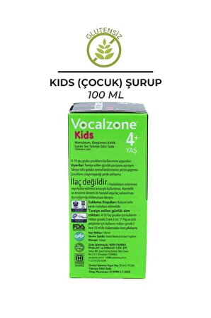 Vocalzone Kids (Çocuk) Şurup 100ml + 3'lü Paket
