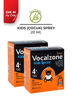 Vocalzone Kids (Çocuk) Sprey 20ml + 2'li Paket