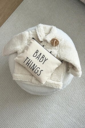 Anne Bebek Kanvas Çanta Seti - Clutch Seyahat Bakım ve Makyaj Çantası - 2'li Mommy Baby Set